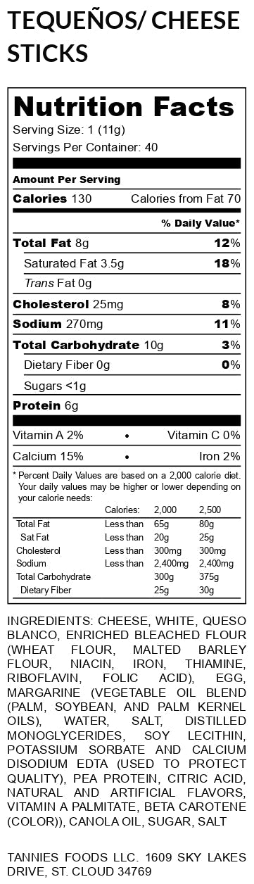 TEQUEÑOS / CHEESE STICKS 20 UDS.